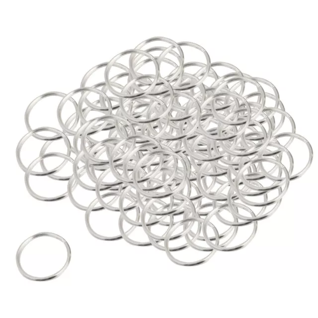 100Pcs Ton argenté brillant métal Double boucle partition Anneau porte-clef 28mm