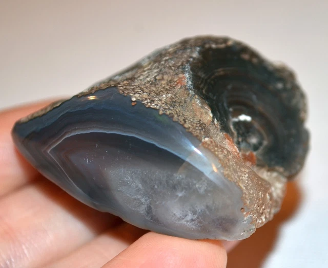 Botswana Banded Agate Rough Nodule W Polished Face Collected Botswana, Africa