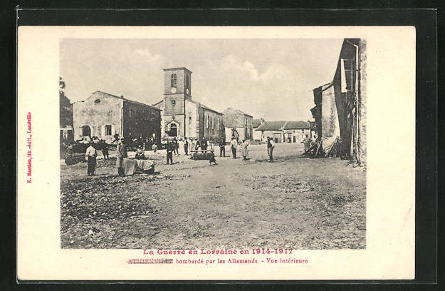 CPA Athienville, Bombarded by the Germans, Interior View, War in Lorra