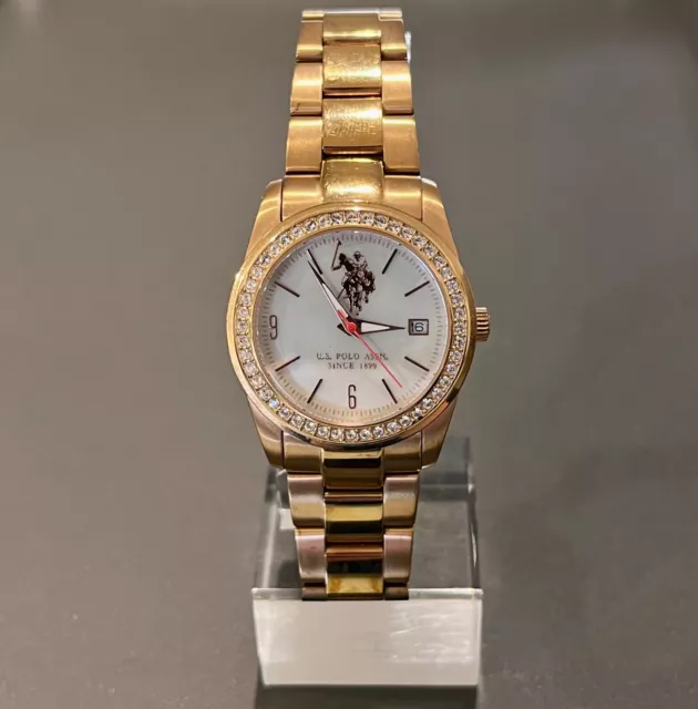 U.S.Polo Assn. Orologio Donna, Quarzo, con Zirconia Pietre, Rosato, Buono