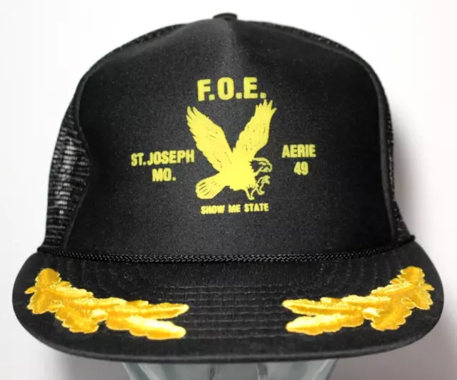 1980s FOE Faternal Order Eagles VINTAGE TRUCKER HAT St. Joseph Missouri Aerie 49