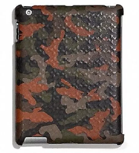 New COACH 64219 Heritage Molded Camo Orange Print Ipad 2 & 3 Case Gift Rec