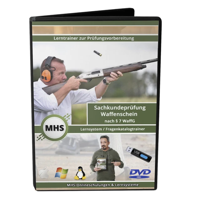 Der Waffenschein nach § 7 WaffG - Lerntrainer auf DVD oder USB-Stick