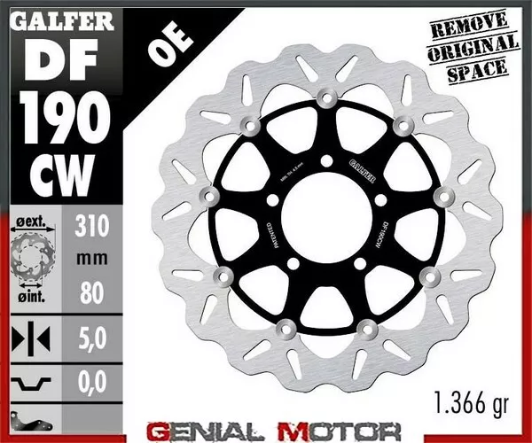 Galfer Front Brake Disc WAVE FLOATING COMPLETE 310x5mm KAWASAKI ZX 10R 2008>2010