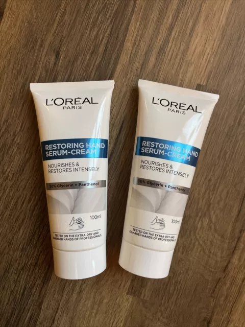 2 x L'Oréal Paris ~ Wiederherstellung der Handserumcreme, für geschädigte Haut, je 100 ml