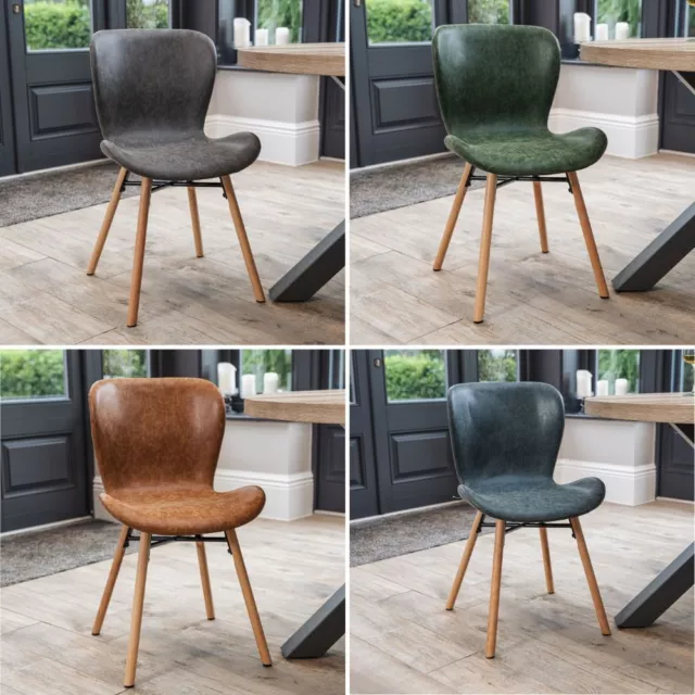 Pair Of Faux Leather Dining Chairs In Multiple Colours