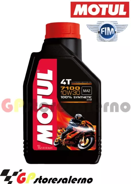 1 Litro Olio Motore Motul 7100 10W30 4T 100% Sintetico Moto Racing