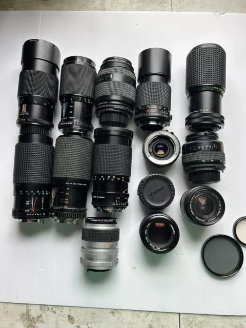 Camera Lens Lot Of 12- Different Mounts- Fast Shipping