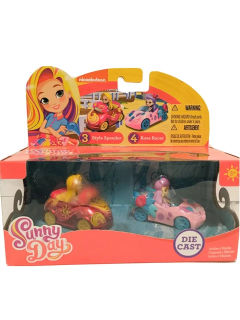 Nickelodeon Sunny Day Die Cast Cars 2 Pack - Style Speeder & Rose Racer - NEW
