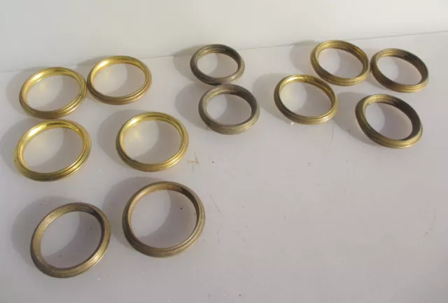 Antique Brass Curtain Rings Victorian Holder Hangers Vintage x12
