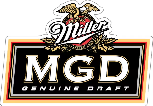 MILLER MGD Sticker Decal *DIFFERENT SIZES* Beer Bumper Window Bar Wall