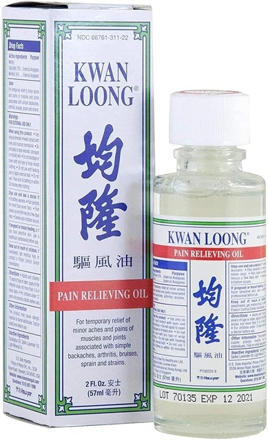 Aceite aromático para aliviar el dolor Kwan Loong 2 Fl Oz suplementos de salud mentol 1 paquete