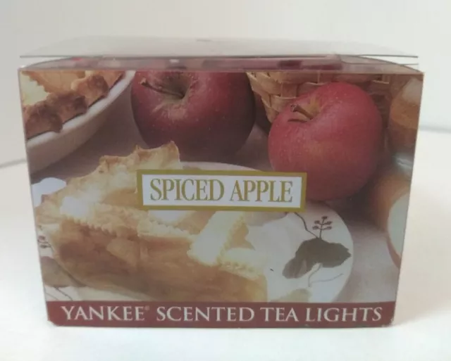 YANKEE CANDLE SCENTED TEA LIGHTS: SPICED APPLE partial pack Vintage/Discontinued