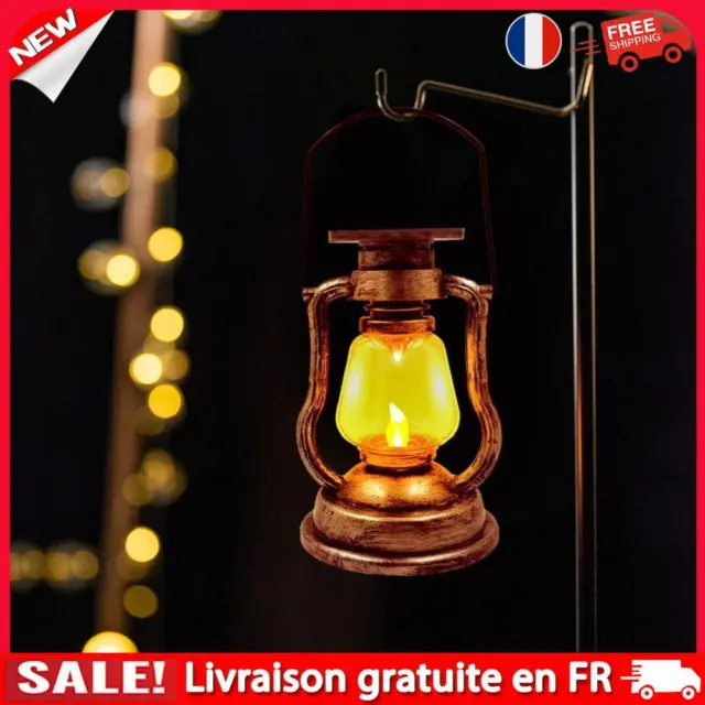 Lampe solaire rétro au kérosène, batterie intégrée, décoration de jardin de cour