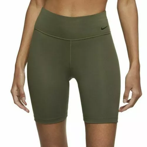 New Womens Nike One Midrise Bike Shorts, Olive Green, Size 1X , Free Shipping