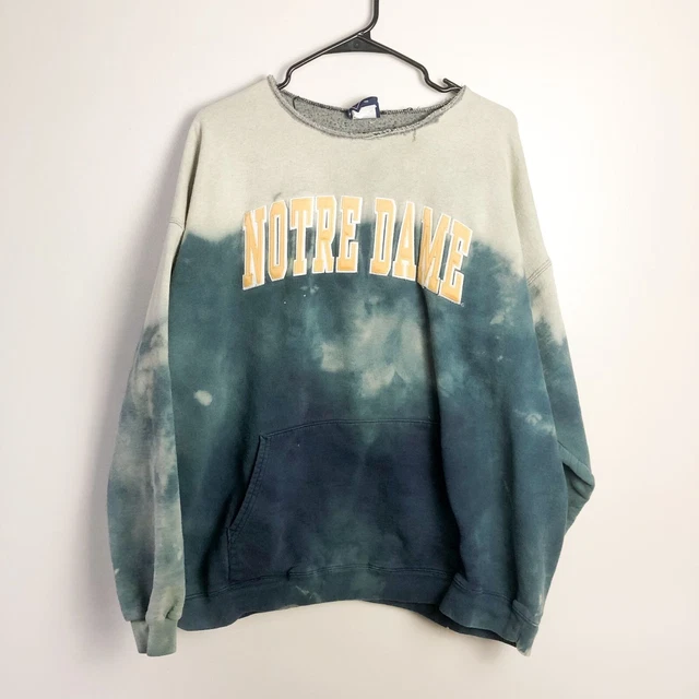 AS Notre Dame Fighting Irish Tie Dye Pullover Sweatshirt XL Womens Green Beige