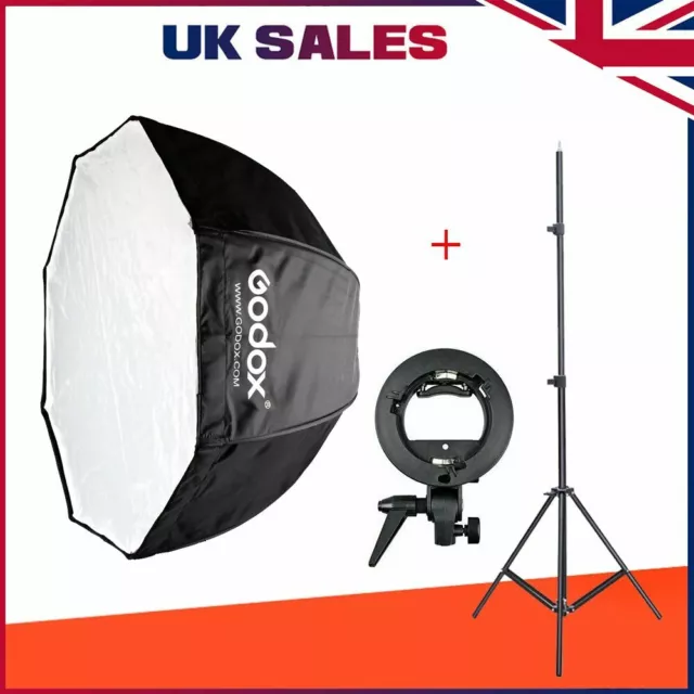 UK Godox 120cm Umbrella Softbox+S-BW Bowens Mount+Light Stand For Speedlite