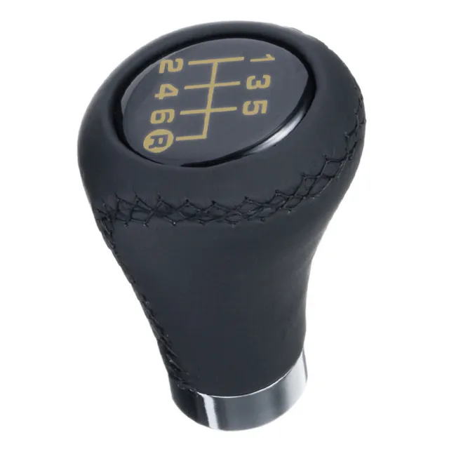 Universal 6 Speed Car Manual MT Gear Stick Shift Knob Shifter Lever Leather