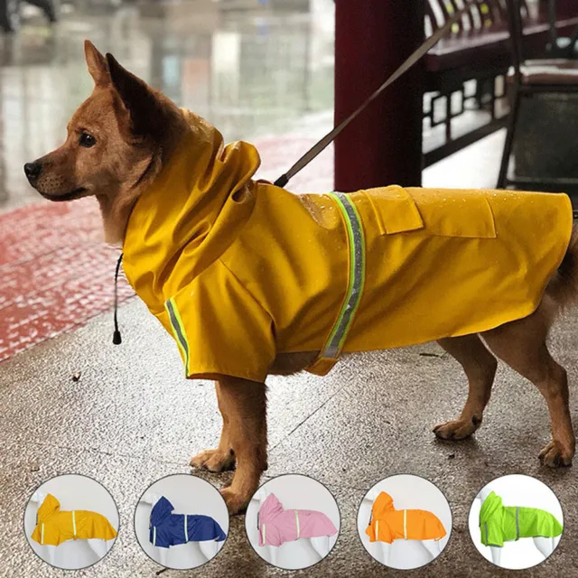 Rain Coat Pet Dog Coat Jacket Vest Reflective Waterproof Raincoat Clothes Dog