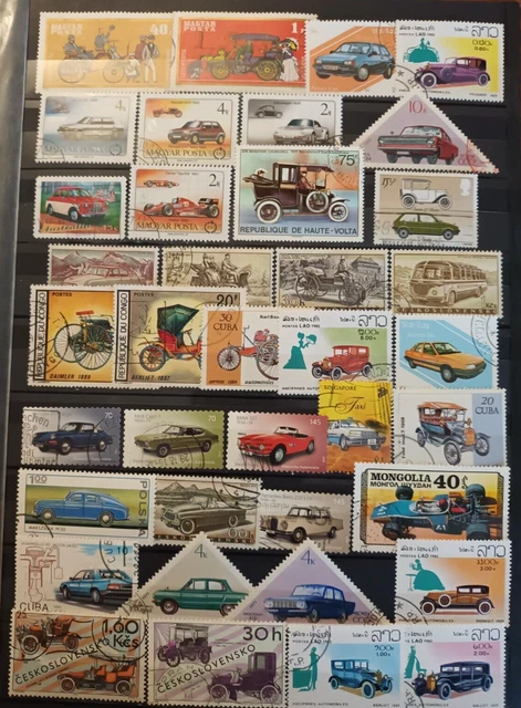 100 Timbres Divers Oldtimer Voitures Collection - Thème Voitures Trafic Routier - Qualité PROPHILA Collectionneur