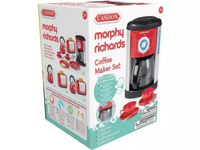 Casdon Morphy Richards Coffee Maker and Cups-Red