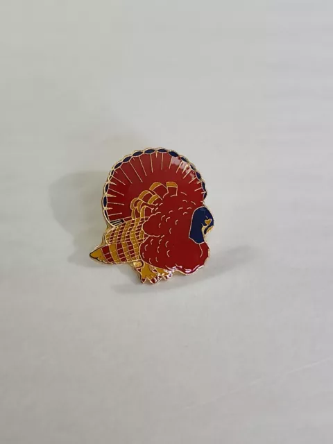 Wild Turkey Bird Lapel Hat Jacket Pin Happy Thanksgiving