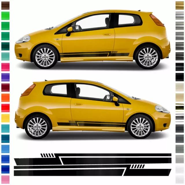 Fiat Punto Dach Karo + ABARTH Seitenstreifen Auto Aufkleber Dekor
