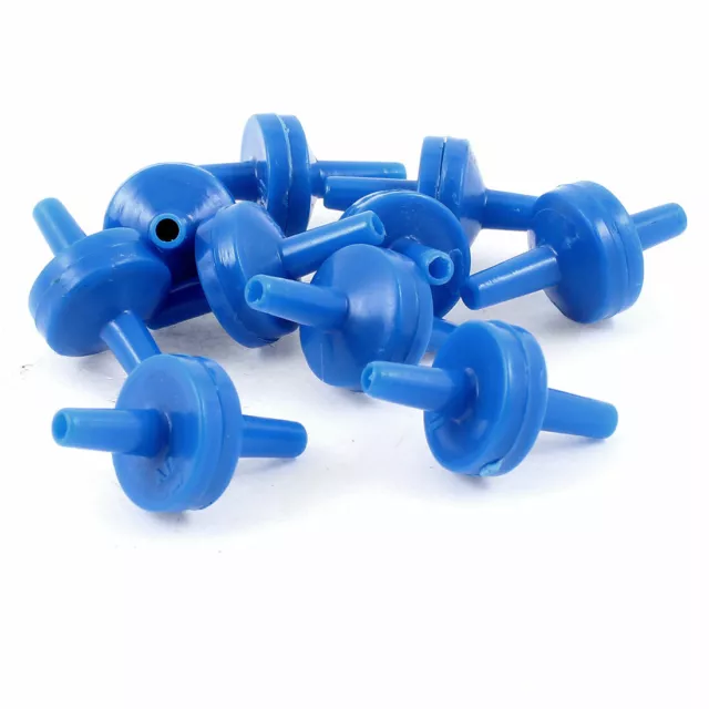 10 x Blue Plastic Check Valves for Fish Tank Aquarium Air Pump