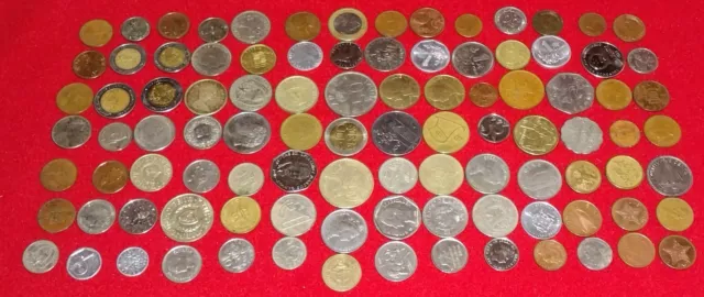 Foreign Coin Lot-(98)Mixed Coins-37  Countries-Unresearched May Have Errors?