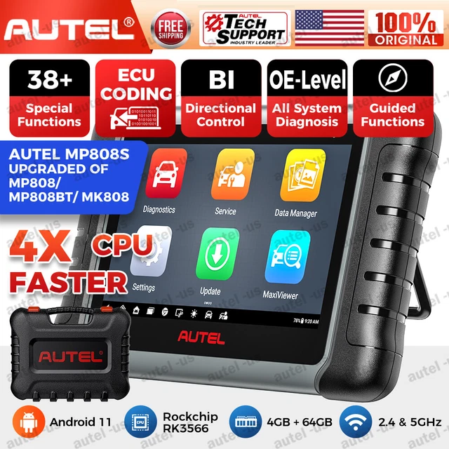 AUTEL SCANNER MP808S Bidirectional Scan Tool Key Coding Full System ...