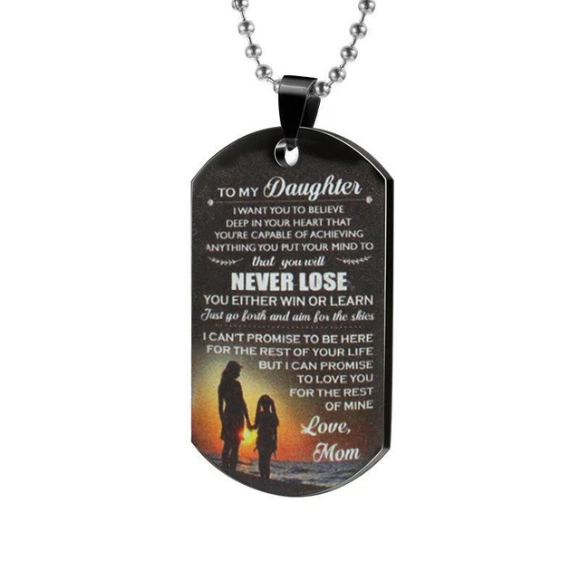 Stainless Steel To My Son Daughter Bead Chain Letters Dog Tag Necklace Dream UK