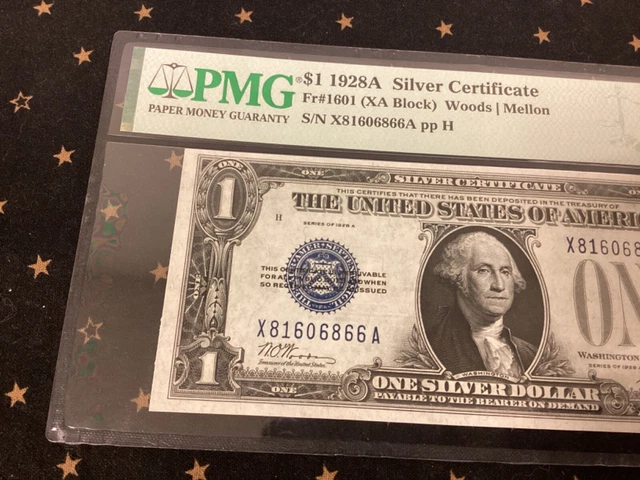 1928A $1 Silver Certificate - FR#1601 - PMG Gem Uncirculated 66 EPQ 2