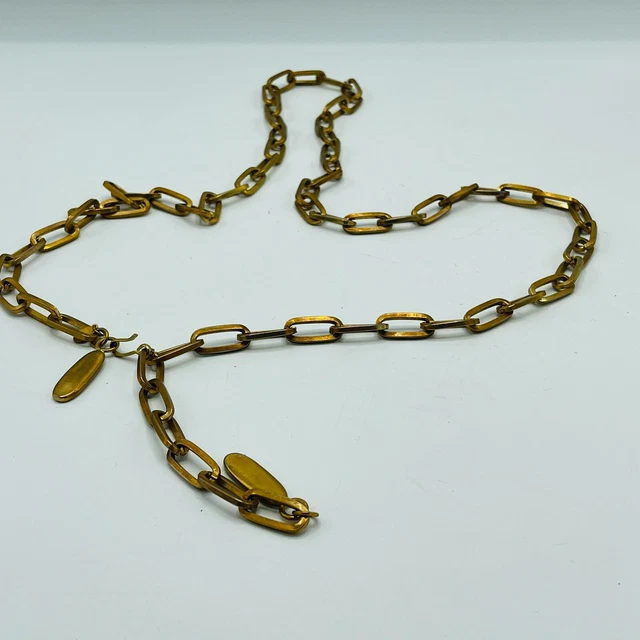 Vintage Gold Linked Links Belt Korea 41" Long Adjustable Boho Festive