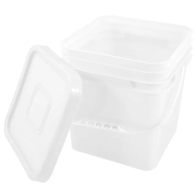 Cubo sellado de plástico blanco contenedor cajas de almacenamiento de plástico
