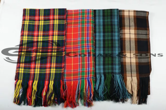 "90" X "12" Highland Scottish Scarf Premium Handmade CLAN Tartan SASH SCARF