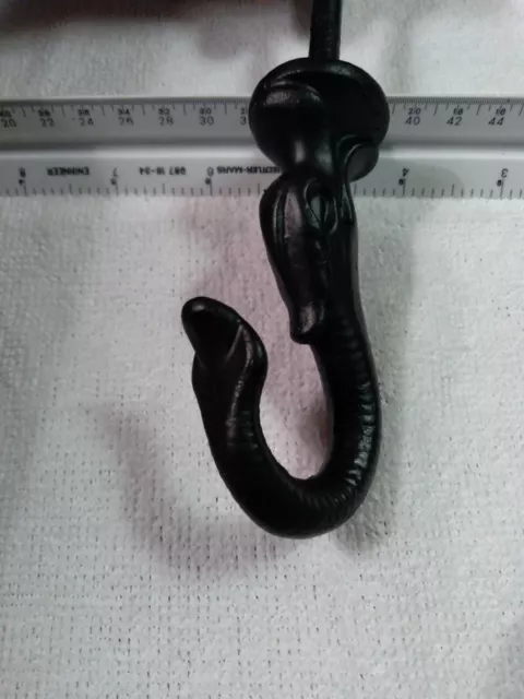 old Ceiling plant HOOK sea serpent bird cage hanger dolphin 2 3/8" iron vintage 3