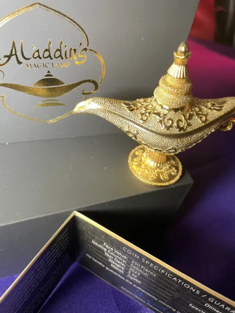 2023 Djibouti Aladdins 3D Magic Lamp  5oz Silver/Fully Gilded 24kt Gold