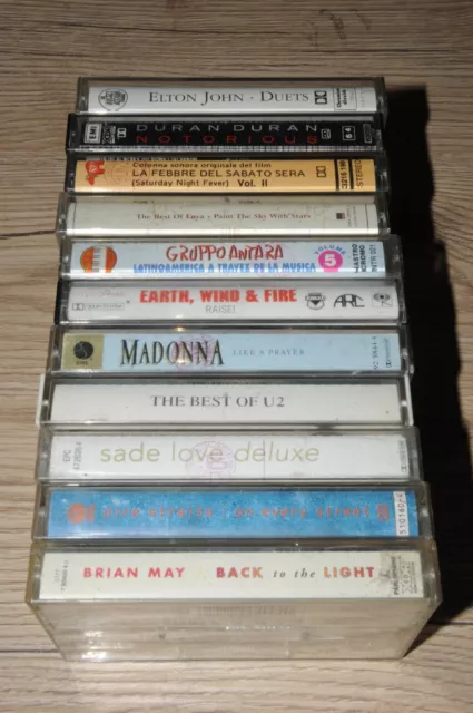 Varius madonna dire straits duran duran brian may  + altri lotto 11 musicassette