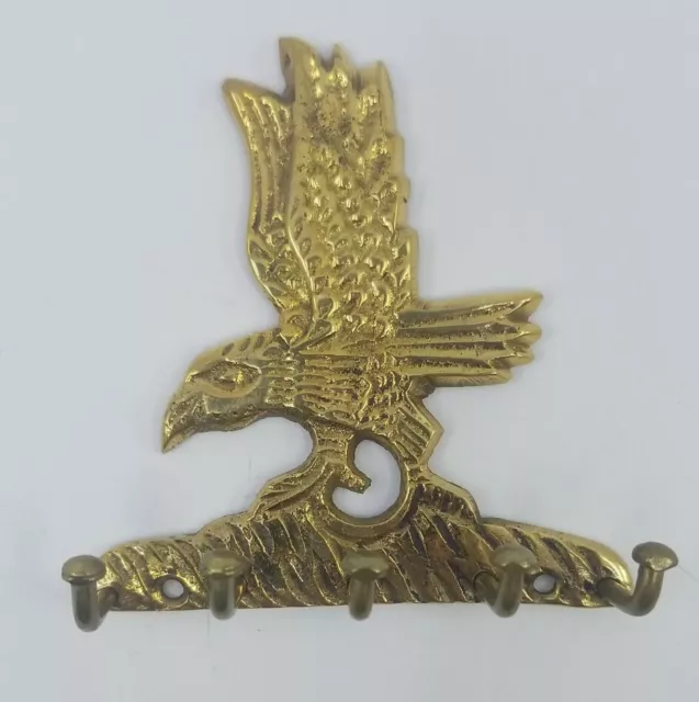Vintage - Solid Brass Eagle Key Coat Jacket Wall Holder Hanger Hook - India