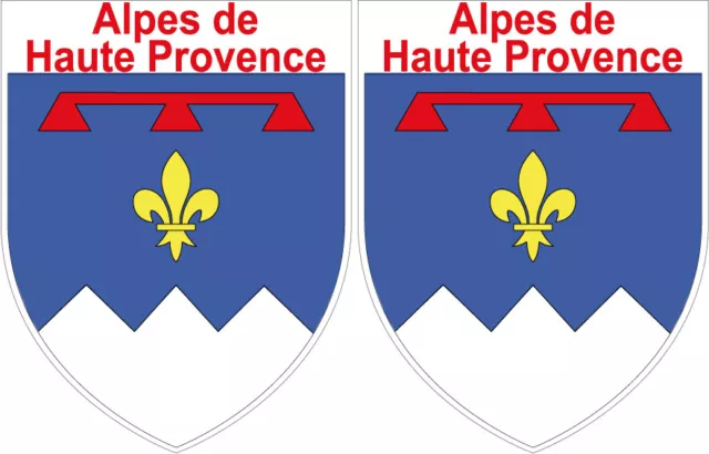 2 x STICKER ECUSSON - ALPES DE HAUTE PROVENCE département 04- 4x5 cm BLASON