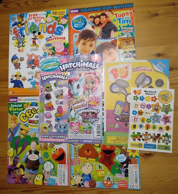 CHILDREN'S MAGAZINE BUNDLE Cbeebies Stickers Educational Fun **See