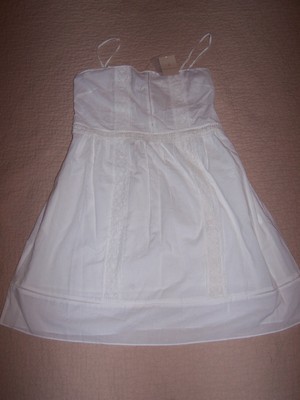 NWT - Paul & Joe Sister White Lined Sleeveless Sundress - Size 42 - USA Size 10