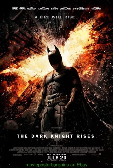 DARK KNIGHT RISES MOVIE POSTER DS 27x40 Final Version + BONUS! CHRISTOPHER NOLAN