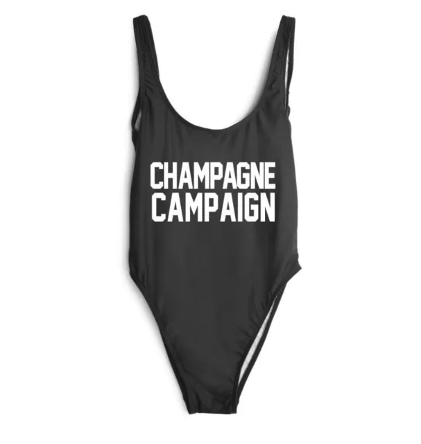 PRIVATE PARTY ‘Champagne Campaign’ Black Swimsuit