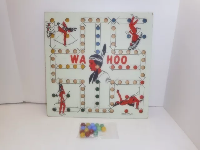 Vintage Wa-Hoo Wahoo Indian Theme Game Board Chess Checkers Texas Creative Ideas