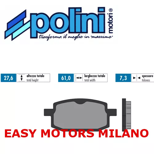 174.0076 Polini Coppia Pastiglie Freno Yamaha Axis Bw S Ye 50 Zest (Cy) 50 100