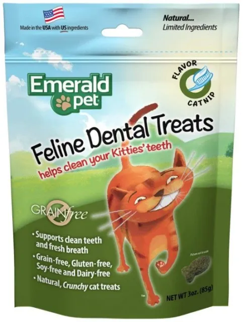 Golos dentales felinos esmeralda para mascotas sabor a hierba gatera