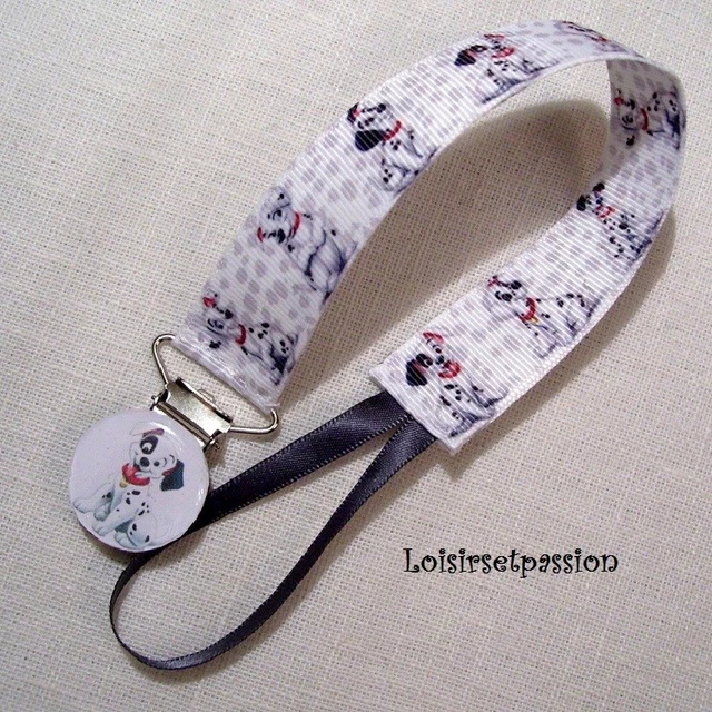 ATTACHE TÉTINE, SUCETTE, Chien Dalmatien, Cadeau naissance Fille Garçon - AT21