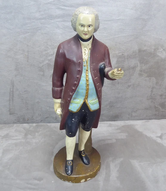 JEAN-JACQUES ROUSSEAU. Grand sujet en plâtre peint. Ancien.