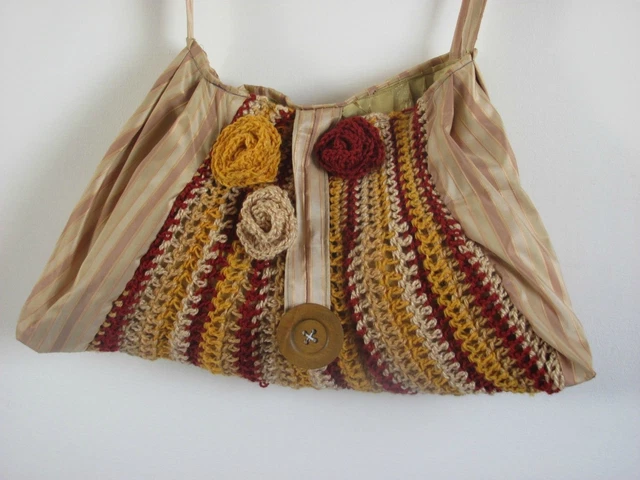 Sac à Main Fait Main Au Crochet - Laine Et Acrylique Multicolore - Taille Moyenne - Style Fourre-tout - Neuf Avec étiquettes